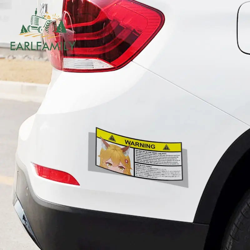 EARLFAMILY Car Sticker for Super Sonico Warning Slap Stickers Anime Vinyl JDM Rear Windshield Bumper Decal Car Accessories
