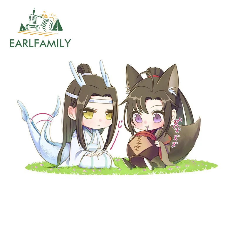 EARLFAMILY Cartoon Car Sticker for The Grandmaster of Demonic Cultivation Novel Decal Window Bumper Trunk 4x4 Decoration