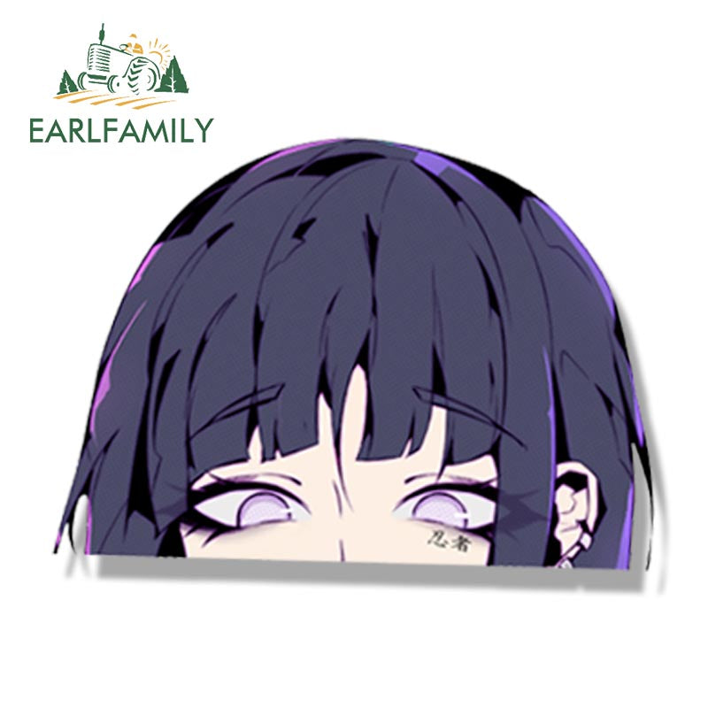 EARLFAMILY Tattoo Ninja Hinata Fanart Car Sticker Anime Sketch Art Hyuuga Hinata Decal JDM Cartoon Peeker Graffiti Stickers