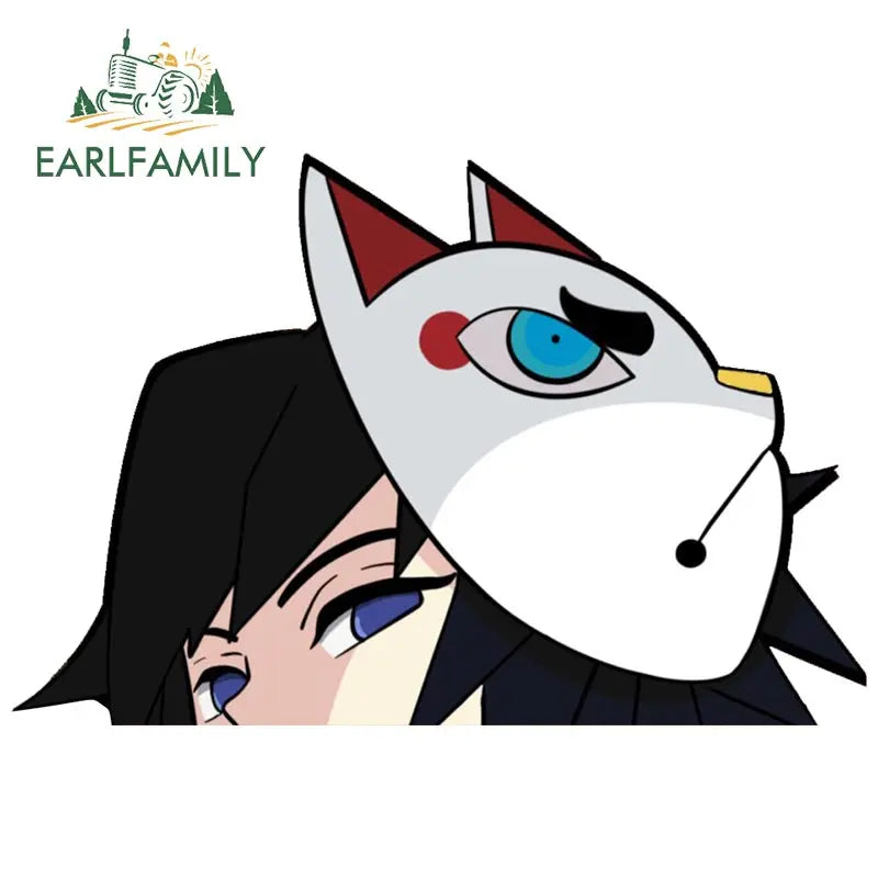 EARLFAMILY 13cm x 7cm Funny Umai Peeker Rengoku Kyoujurou Car Sticker JDM Car Door Windows Decal Cartoon Car Accessories
