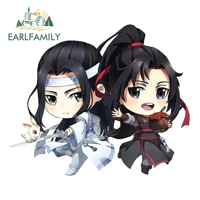 EARLFAMILY Cartoon Car Sticker for The Grandmaster of Demonic Cultivation Novel Decal Window Bumper Trunk 4x4 Decoration