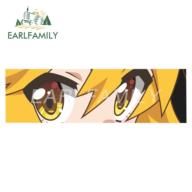 EARLFAMILY 15cm x 4.5cm Anime Senko Peek Girl Eye Slap Vinyl Decal JDM Helmet Window Bumper Car Stickers Cartoon Graphics