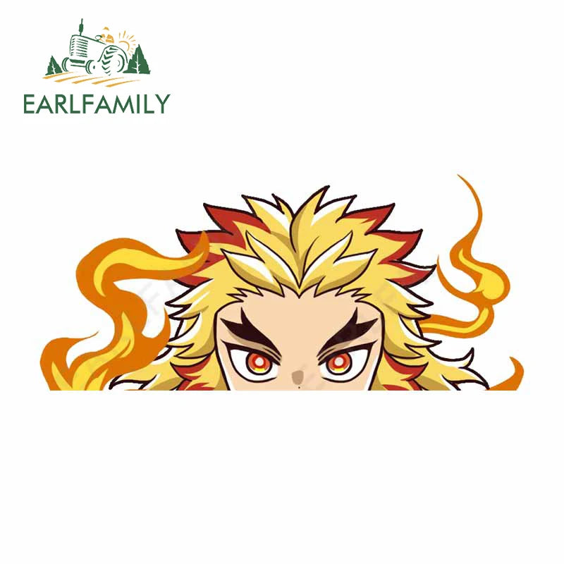 EARLFAMILY 13cm x 7cm Funny Umai Peeker Rengoku Kyoujurou Car Sticker JDM Car Door Windows Decal Cartoon Car Accessories