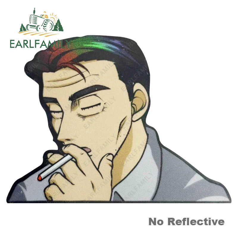 EARLFAMILY 13cm x 9.7cm Funny Cartoon Peeker Bunta Car Sticker JDM Graffiti Peeking Motorcycle Car Window No Reflective Decal