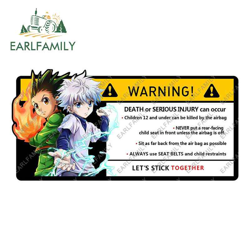 EARLFAMILY 15cm x 8.2cm Cartoon Anime Car Sticker for GON FREECSS Warning Decal Vinyl JDM Window Trunk Stickers Car Wrap