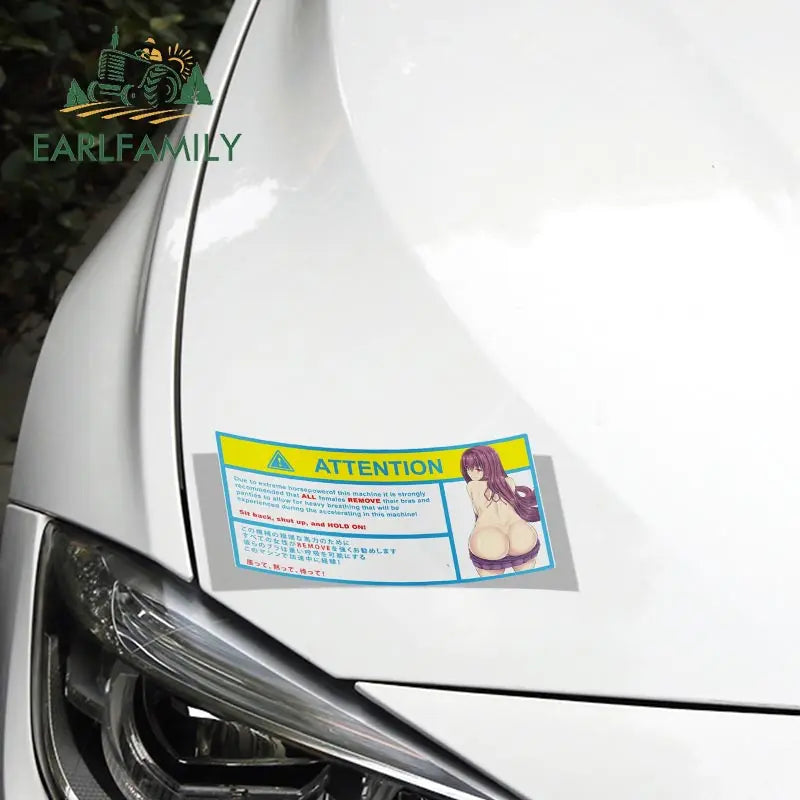 EARLFAMILY 13cm x 7.3cm Cartoon Girl Car Stickers for Warning Slap Stickers Anime Vinyl Car Window Bike Decal Car Accessories
