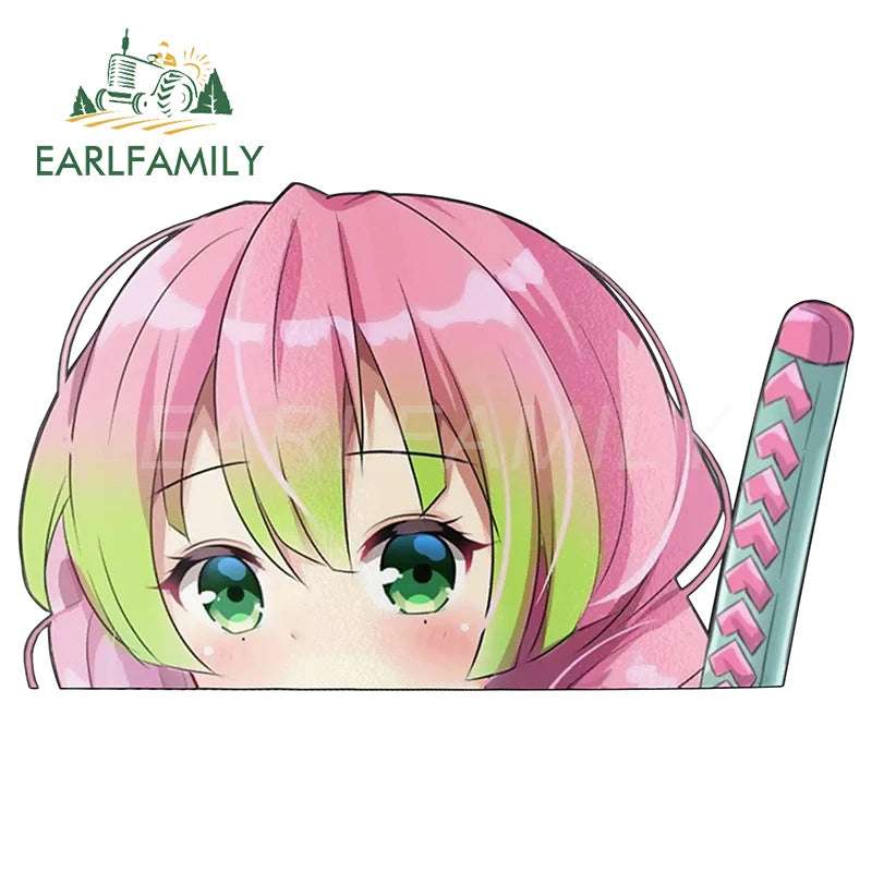 EARLFAMILY 13cm x 7cm Funny Umai Peeker Rengoku Kyoujurou Car Sticker JDM Car Door Windows Decal Cartoon Car Accessories