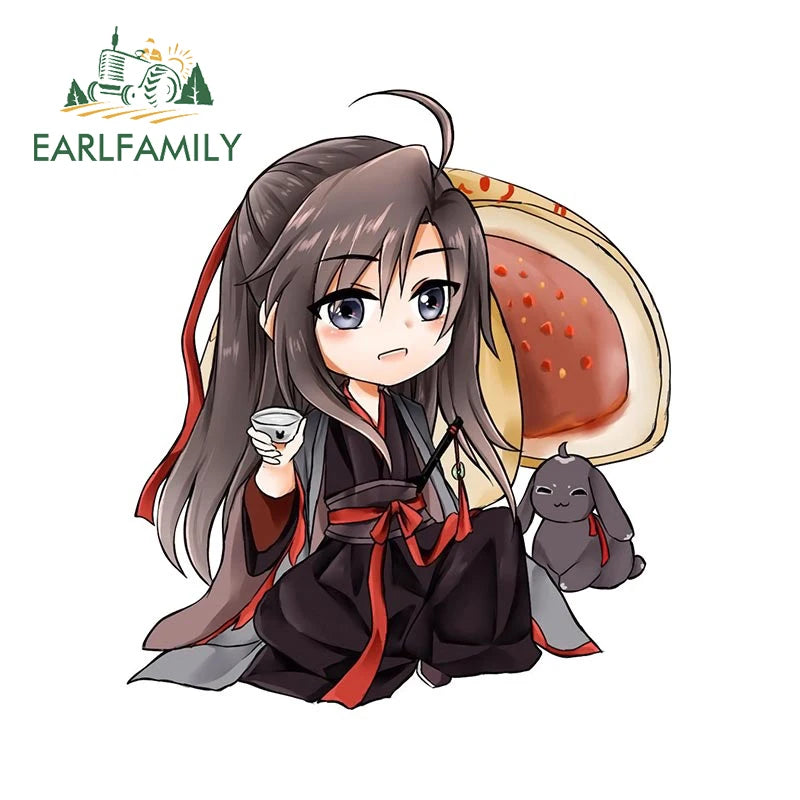 EARLFAMILY Cartoon Car Sticker for The Grandmaster of Demonic Cultivation Novel Decal Window Bumper Trunk 4x4 Decoration