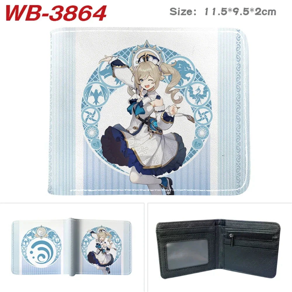 Lisa Anime Figures Hot Game Genshin Impact Wallet for Boys and Girls Short Purse with Credit Card Holder