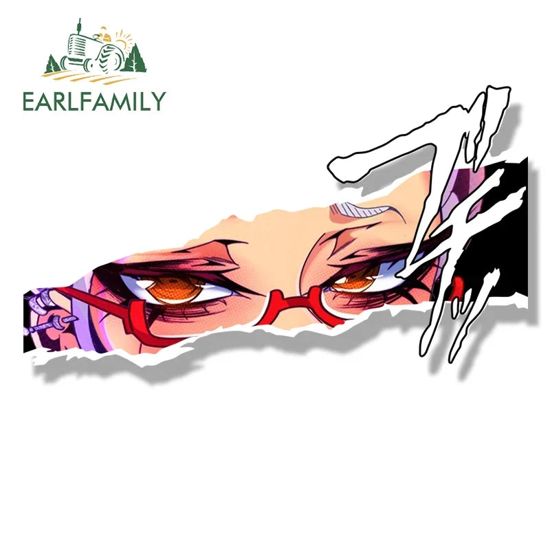 EARLFAMILY Seiko Ayase Fanart Car Sticker Hot Anime Waifu Sketch Decal JDM Chibi Big Head Graffiti Helmet Peek Stickers Car Wrap