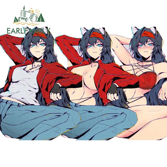 EARLFAMILY Blaze Arknights Fanart Car Sticker Sexy Waifu Pin Up Girl Decal Anime Sketch JDM Cartoon Graffiti Stickers