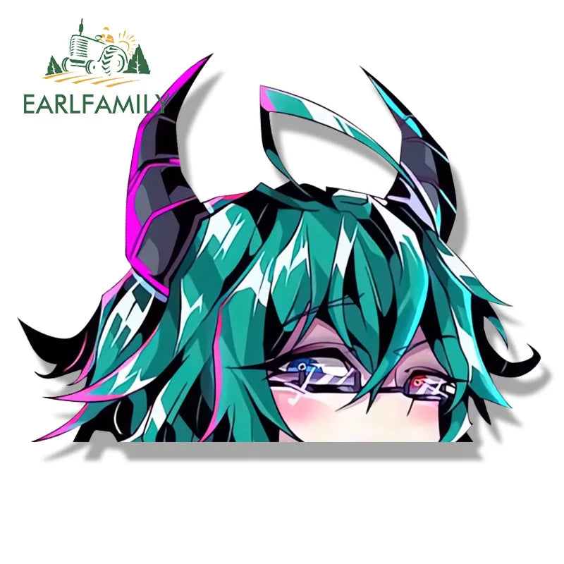 EARLFAMILY HOLO Aruna x Boba Chan Collab Car Sticker Hot Girl Waifu Die Cut Fanart Decal Tattoo Graffiti Cartoon Peeker Stickers