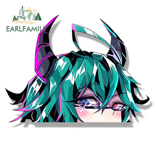 EARLFAMILY HOLO Aruna x Boba Chan Collab Car Sticker Hot Girl Waifu Die Cut Fanart Decal Tattoo Graffiti Cartoon Peeker Stickers