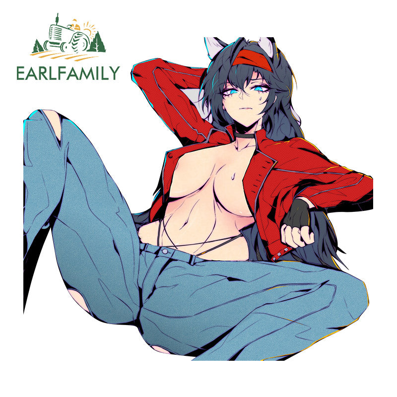 EARLFAMILY Blaze Arknights Fanart Car Sticker Sexy Waifu Pin Up Girl Decal Anime Sketch JDM Cartoon Graffiti Stickers