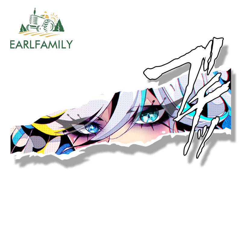 EARLFAMILY Gothic Furina Fanart Car Sticker Anime Genshin Impact Sketch Waifu Decal JDM Gyaru Girl Peeker Sticker Car Wrap