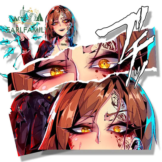EARLFAMILY Gothic Punk Kugisaki Nobara Fanart Car Sticker Anime Waifu Decal JDM Cartoon Peeker Graffiti Stickers Car Wrap