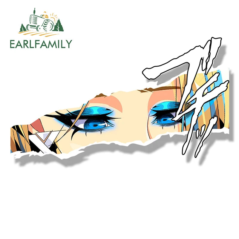 EARLFAMILY Bunny Fleurdelys Fanart Car Sticker Wuthering Waves Sketch Waifu Decal JDM Cartoon Peek Girl Graffiti Slap Stickers