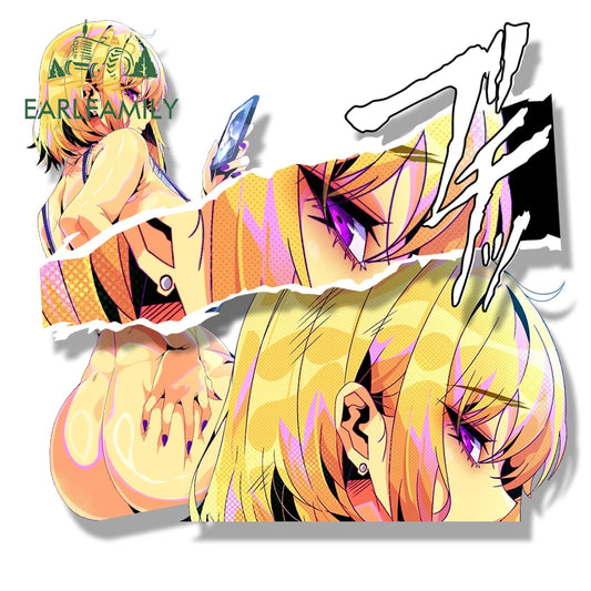 EARLFAMILY Gyaru Cha Hae in Fanart Car Sticker Anime Solo Leveling Waifu Decal JDM Funny Peek Girl Graffiti Slap Stickers