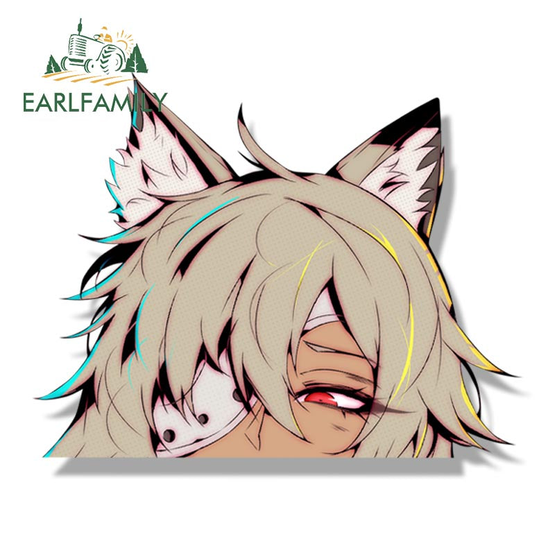 EARLFAMILY Streetwear Ghislaine Fanart Car Sticker Cartoon Anime Waifu Decal JDM Peek Girl Racing Graffiti Stickers