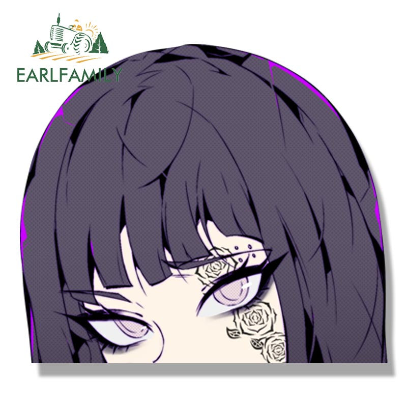 EARLFAMILY Tattoo Ninja Hinata Fanart Car Sticker Anime Sketch Art Hyuuga Hinata Decal JDM Cartoon Peeker Graffiti Stickers