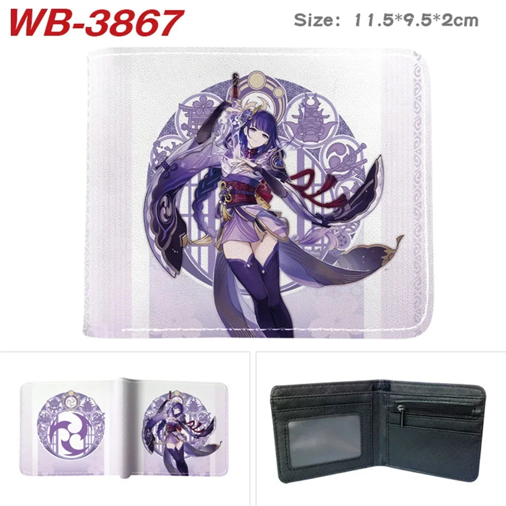 Lisa Anime Figures Hot Game Genshin Impact Wallet for Boys and Girls Short Purse with Credit Card Holder