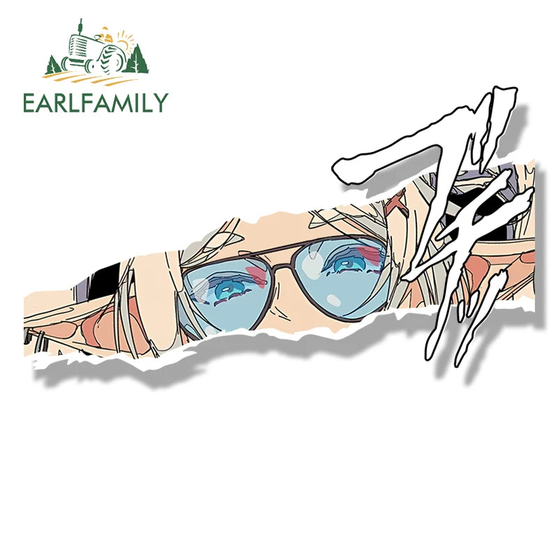 EARLFAMILY Streetwear Frieren Car Sticker Hot Anime Sketch Waifu Decal JDM Cartoon Peek Girl Graffiti Stickers Chibi Car Styling