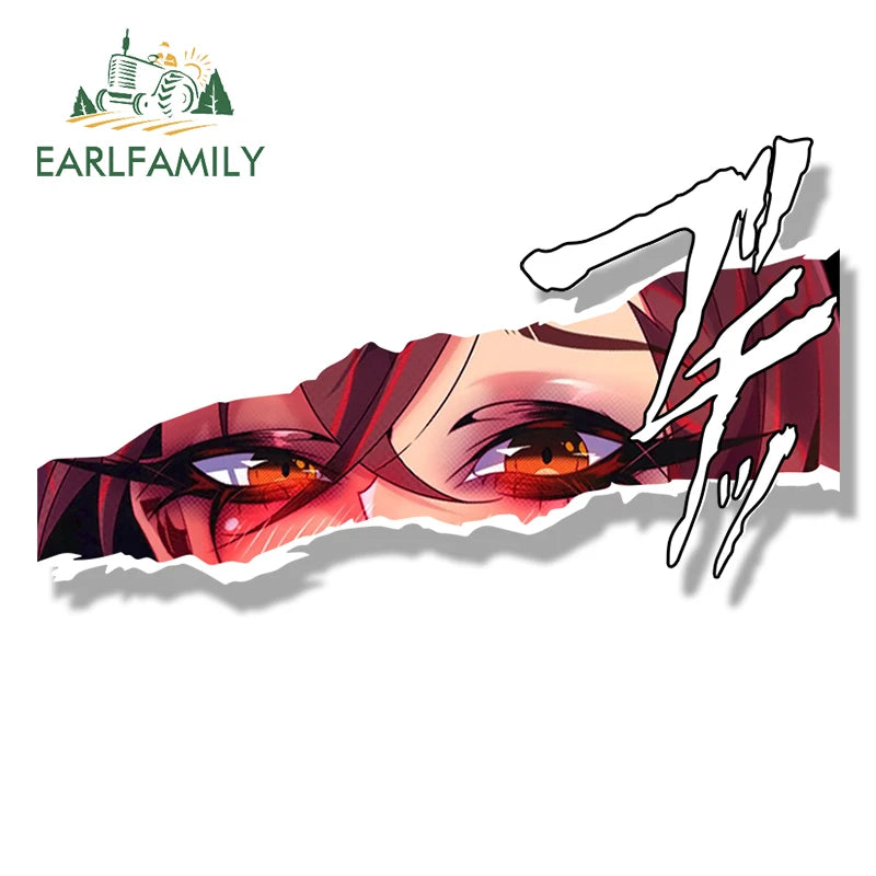 EARLFAMILY Ahegao Momo Ayase Fanart Car Sticker JDM Waifu Sketch Hot Anime Decal Chibi Big Head Graffiti Helmet Peeker Stickers