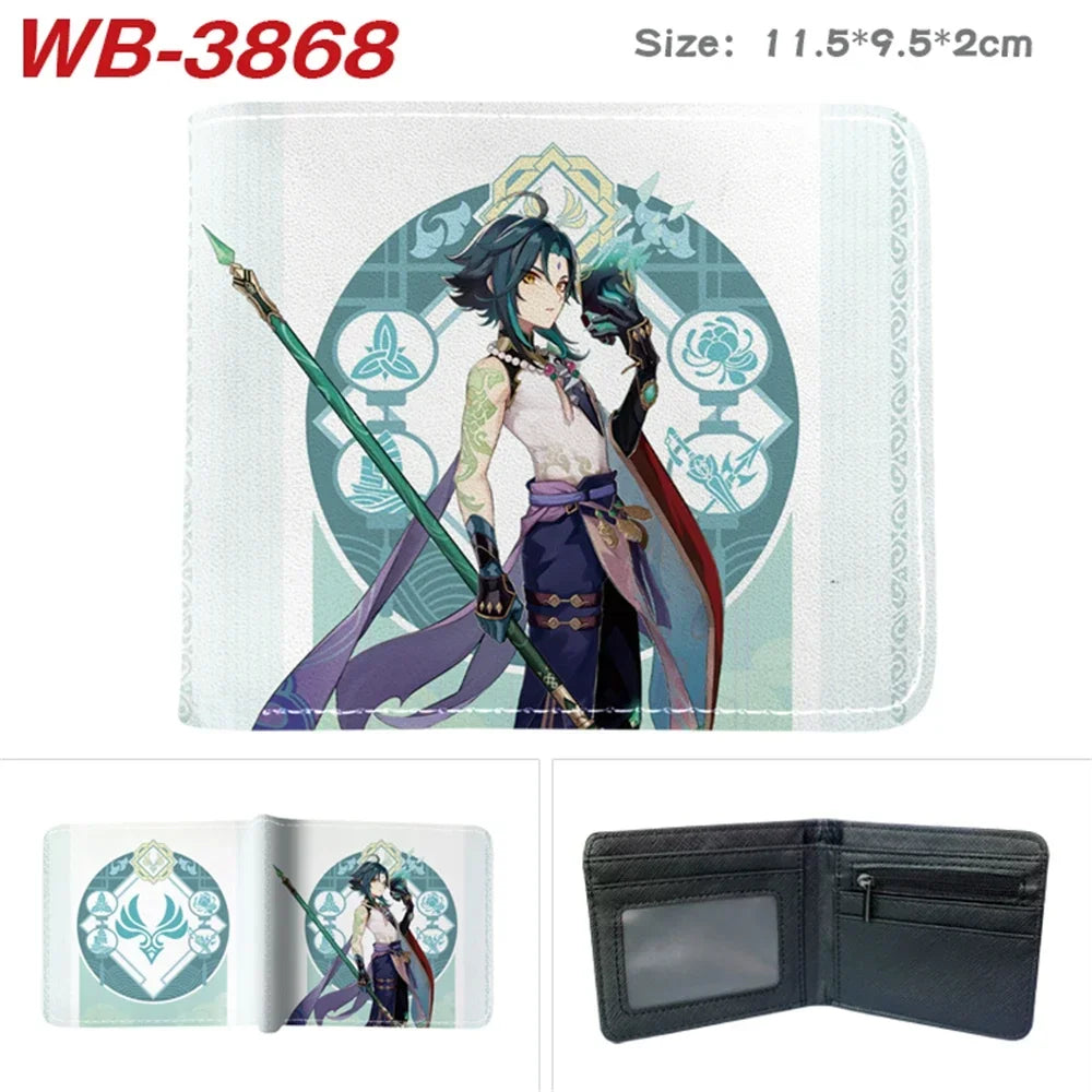 Lisa Anime Figures Hot Game Genshin Impact Wallet for Boys and Girls Short Purse with Credit Card Holder