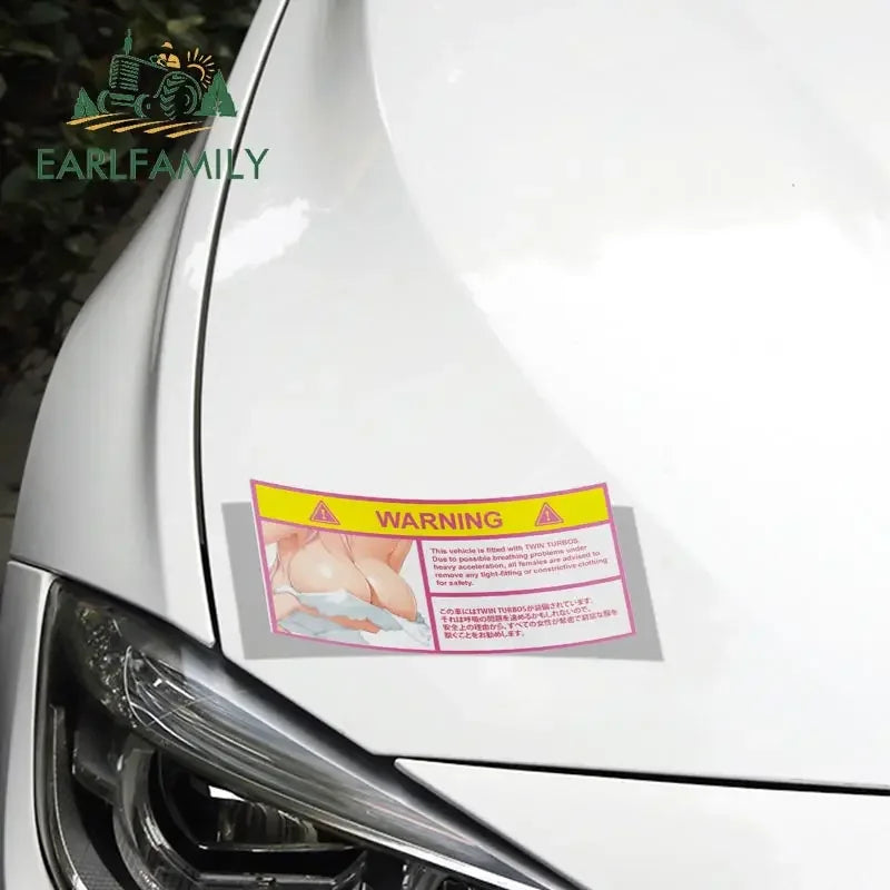 EARLFAMILY Car Sticker for Super Sonico Warning Slap Stickers Anime Vinyl JDM Rear Windshield Bumper Decal Car Accessories