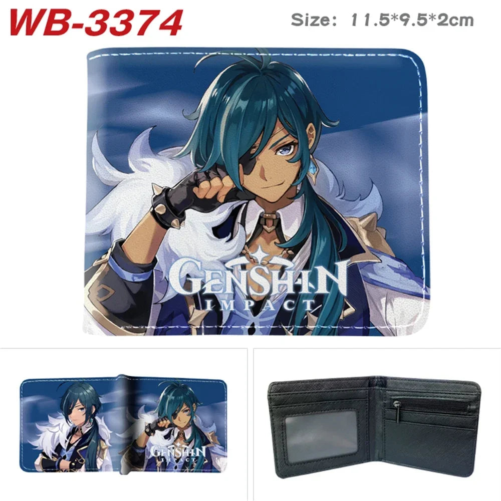 Lisa Anime Figures Hot Game Genshin Impact Wallet for Boys and Girls Short Purse with Credit Card Holder