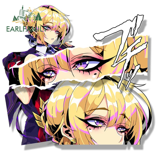 EARLFAMILY Evelyn Chevalier Fanart Car Sticker Anime Zenless Zone Zero Waifu Decal JDM Cartoon Peek Girl Graffiti Slap Stickers