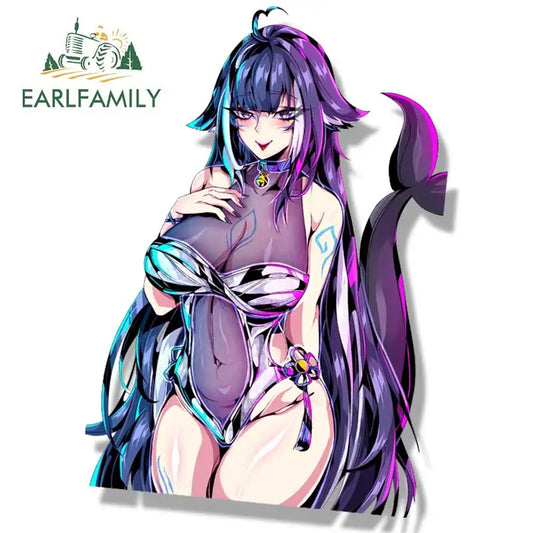 EARLFAMILY Bikini Shylily Fanart Car Sticker Sketch Waifu NSFW Gyaru Girl Peek Decal JDM Motorcycle Graffiti Peeker Stickers