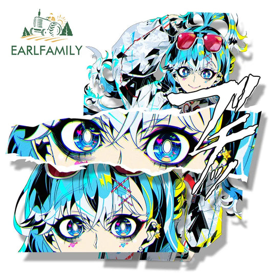 EARLFAMILY Hololive Kobo Kanaeru Fanart Car Sticker Hot Sketch Waifu Decal Cartoon Peek Girl Graffiti Stickers Car Accessories