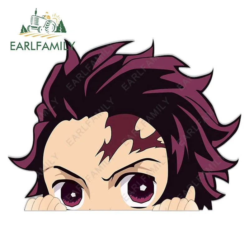 EARLFAMILY 3D INOSUKE HASHIBIRA FIGHT ME Anime Peeking Car Sticker Motorcycle Car Bumper Decal Cartoon Car Wrap