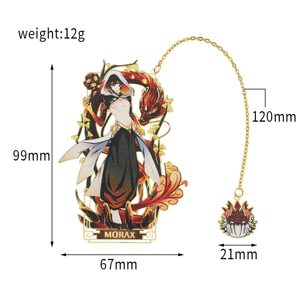 26 Styles Delicate Genshin Impacts Figure Creative Metal Bookmarks for Books Lover Gifts Game Fans Collection for Friends