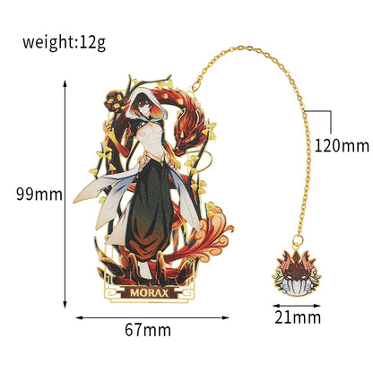 26 Styles Delicate Genshin Impacts Figure Creative Metal Bookmarks for Books Lover Gifts Game Fans Collection for Friends