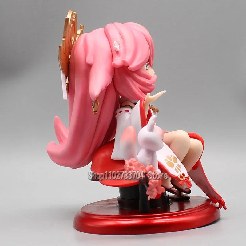 Cute Genshin Impact Figures Yoimiya Raiden Shogun Naganohara Yoimiya Yae Miko Action Figures Q Version Anime PVC Model Toys Gift