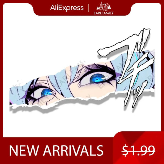 EARLFAMILY Tattoo Esdeath Fanart Car Sticker Anime Sketch Waifu Decal JDM Cartoon Peeker Girl Graffiti Stickers Car Accessories