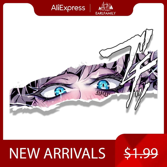 EARLFAMILY Punk Nazuna Nanakusa Fanart Car Sticker Anime Waifu Decal JDM Cartoon Peeker Girl Graffiti Stickers Car Wrap