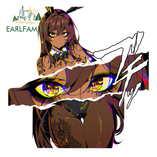 EARLFAMILY Bunny Noir Nikke Fanart Car Sticker Hot Anime Waifu Decal JDM Tattoo Girl Graffiti Cartoon Peeker NSFW Stickers