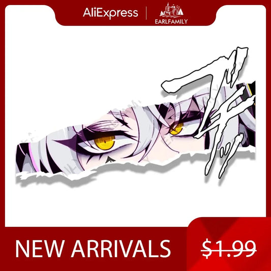 EARLFAMILY Street Punk Jeanne D'Arc Alter Peeker Car Sticker Anime Waifu Fanart Decal JDM Cartoon Girl Stickers Car Accessories