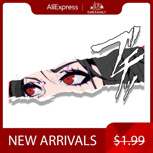 EARLFAMILY Ace Killer Akame Fanart Car Sticker Anime Sketch Waifu Decal JDM Funny Peek Girl Graffiti Stickers Car Accessories