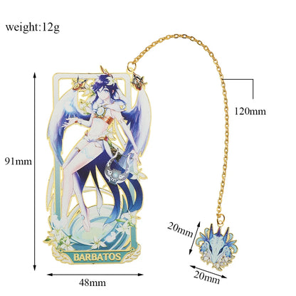 26 Styles Delicate Genshin Impacts Figure Creative Metal Bookmarks for Books Lover Gifts Game Fans Collection for Friends