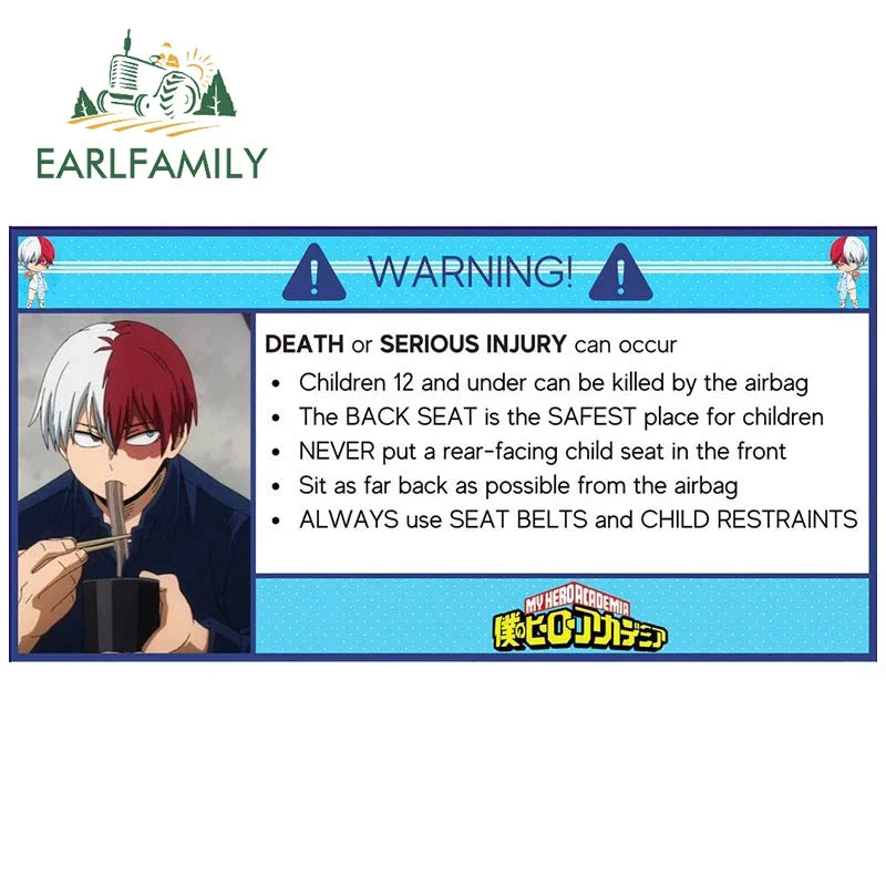 EARLFAMILY 13cm x 7.3cm Cartoon Girl Car Stickers for Warning Slap Stickers Anime Vinyl Car Window Bike Decal Car Accessories