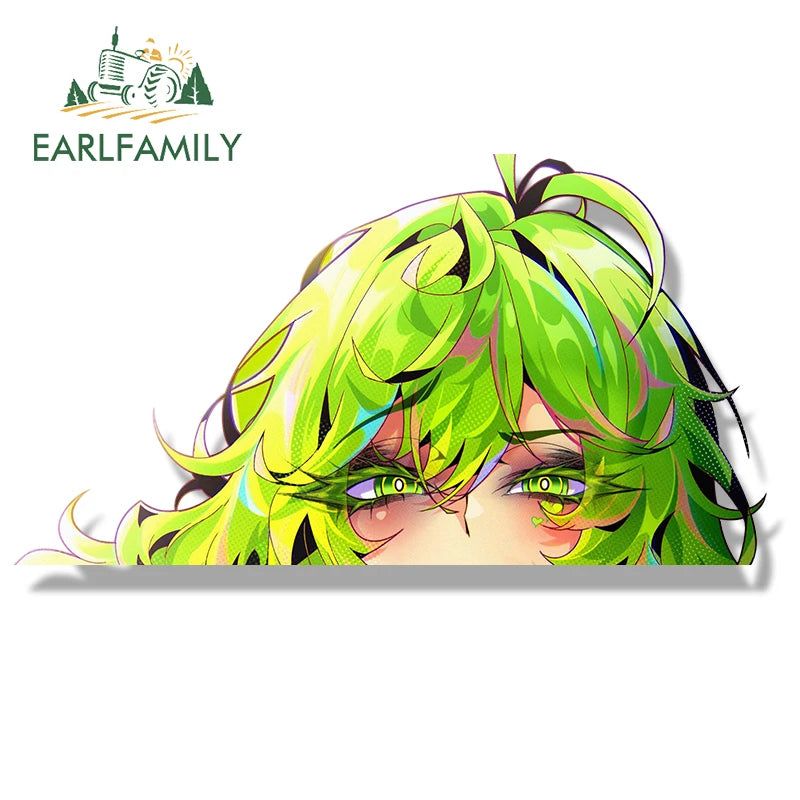 EARLFAMILY Ahegao Toru Hagakure Fanart Car Sticker Invisible Girl Sketch Waifu Decal JDM Cartoon Peek Girl Graffiti Stickers
