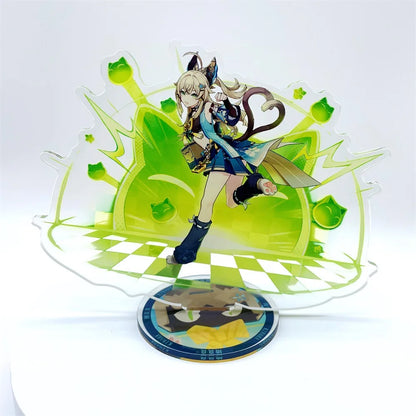 Anime Figure Genshin Impact Furina Arlecchino Xiao Yae Miko Yelan Acrylic Stand Model Plate Desk Decor Standing Sign Fans Gift
