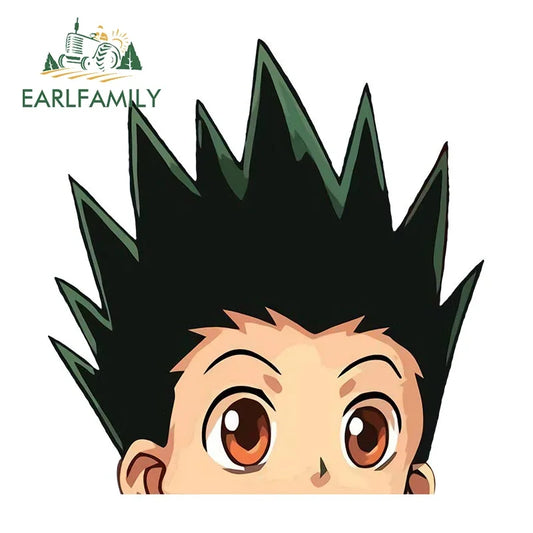 EARLFAMILY 13cm x 12.4cm Chibi Big Head GON FREECSS Car Sticker Anime Cartoon Peeker Decal Vinyl Window Stickers