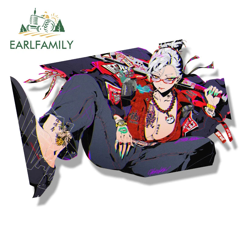 EARLFAMILY Yakuza Seiko Ayase Fanart Car Sticker Hot Anime Waifu Sketch Decal JDM Chibi Big Head Graffiti Helmet Peek Stickers