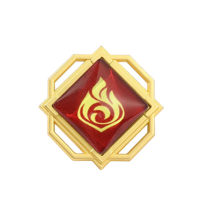 Genshin Impact Brooch – Luminous 7 Element Vision Badge, Metal Anime Pin Prop for Cosplay, Collectible & Gifts