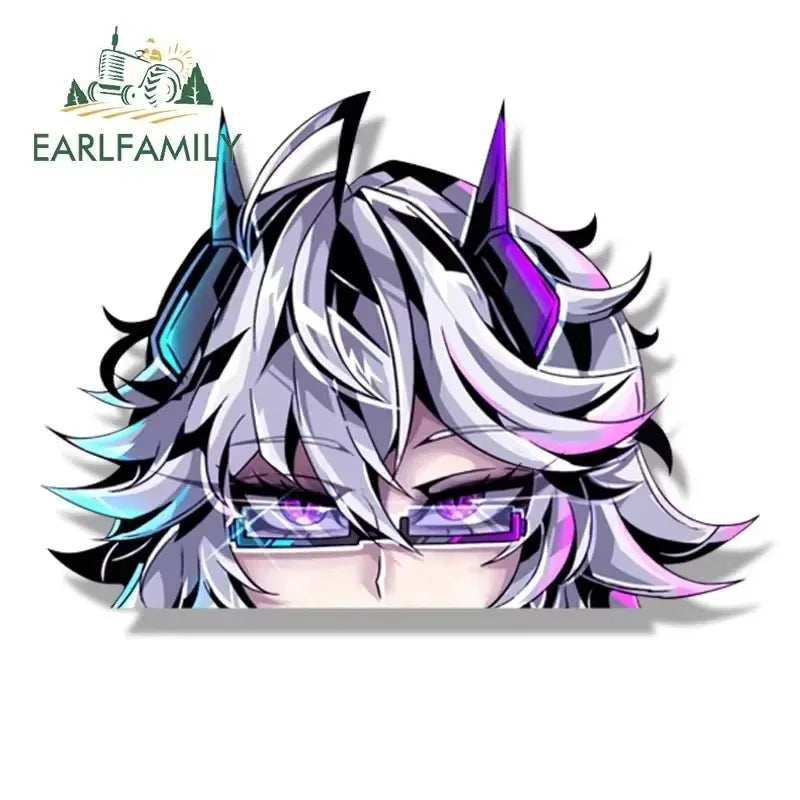 EARLFAMILY Gothic Fatui Arlecchino Fanart Car Sticker Anime Genshin Impact Knave Decal JDM Cartoon Peeker Girl Graffiti Stickers